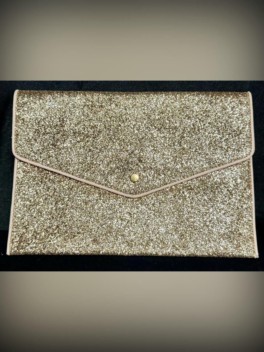 Rose Gold Glitter Envelope Clutch - Women’s Sparkle Evening Bag